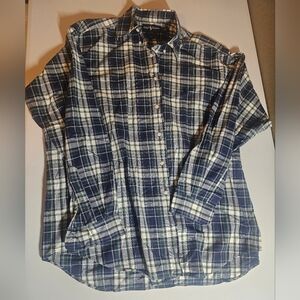 Ralph Lauren Button Down Shirt Long Sleeve Blue Plaid Men’s Size Large